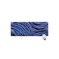 Black Blue Zebra Pattern Print Extended Mouse Pad