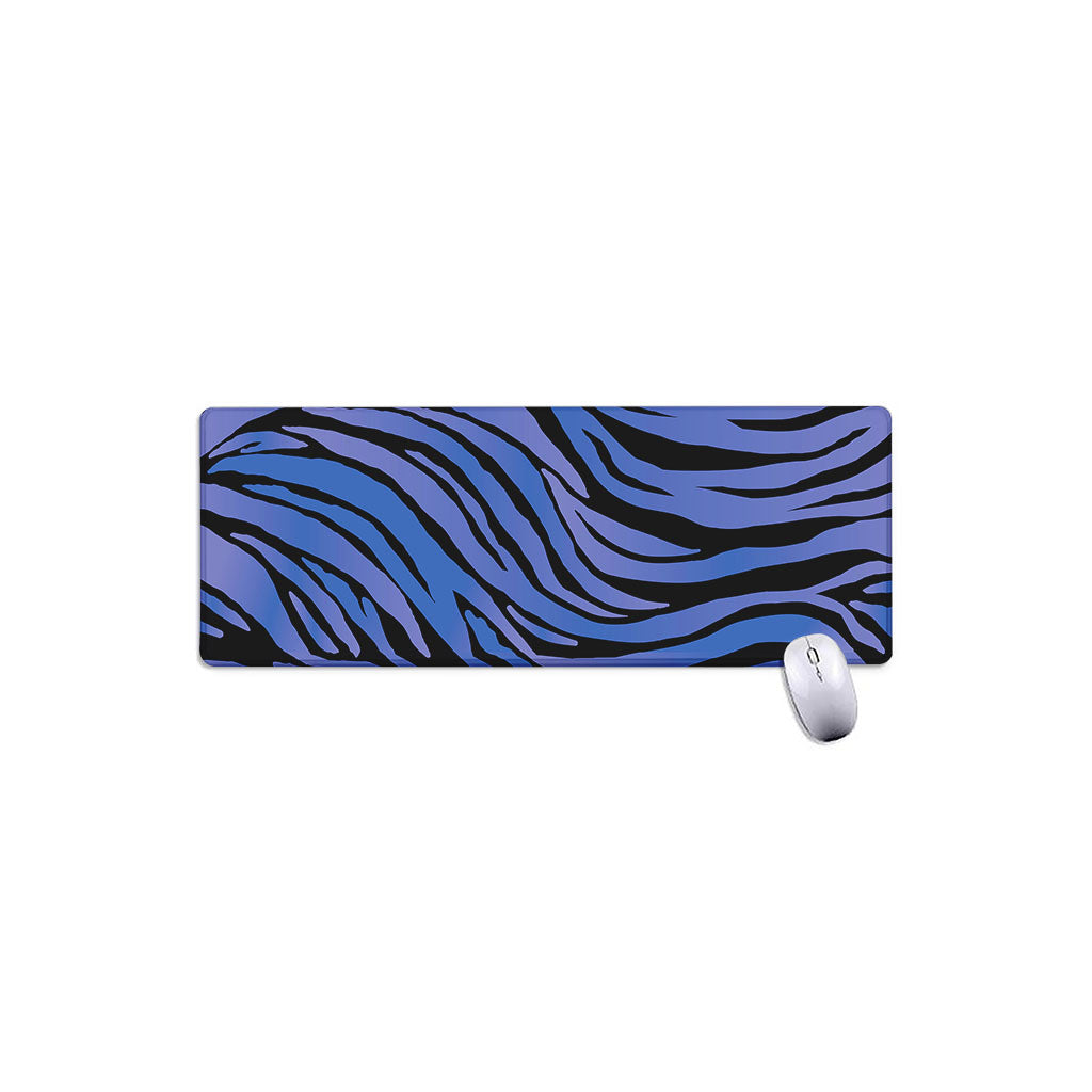 Black Blue Zebra Pattern Print Extended Mouse Pad