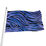 Black Blue Zebra Pattern Print Flag