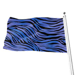 Black Blue Zebra Pattern Print Flag