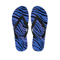 Black Blue Zebra Pattern Print Flip Flops