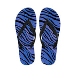 Black Blue Zebra Pattern Print Flip Flops