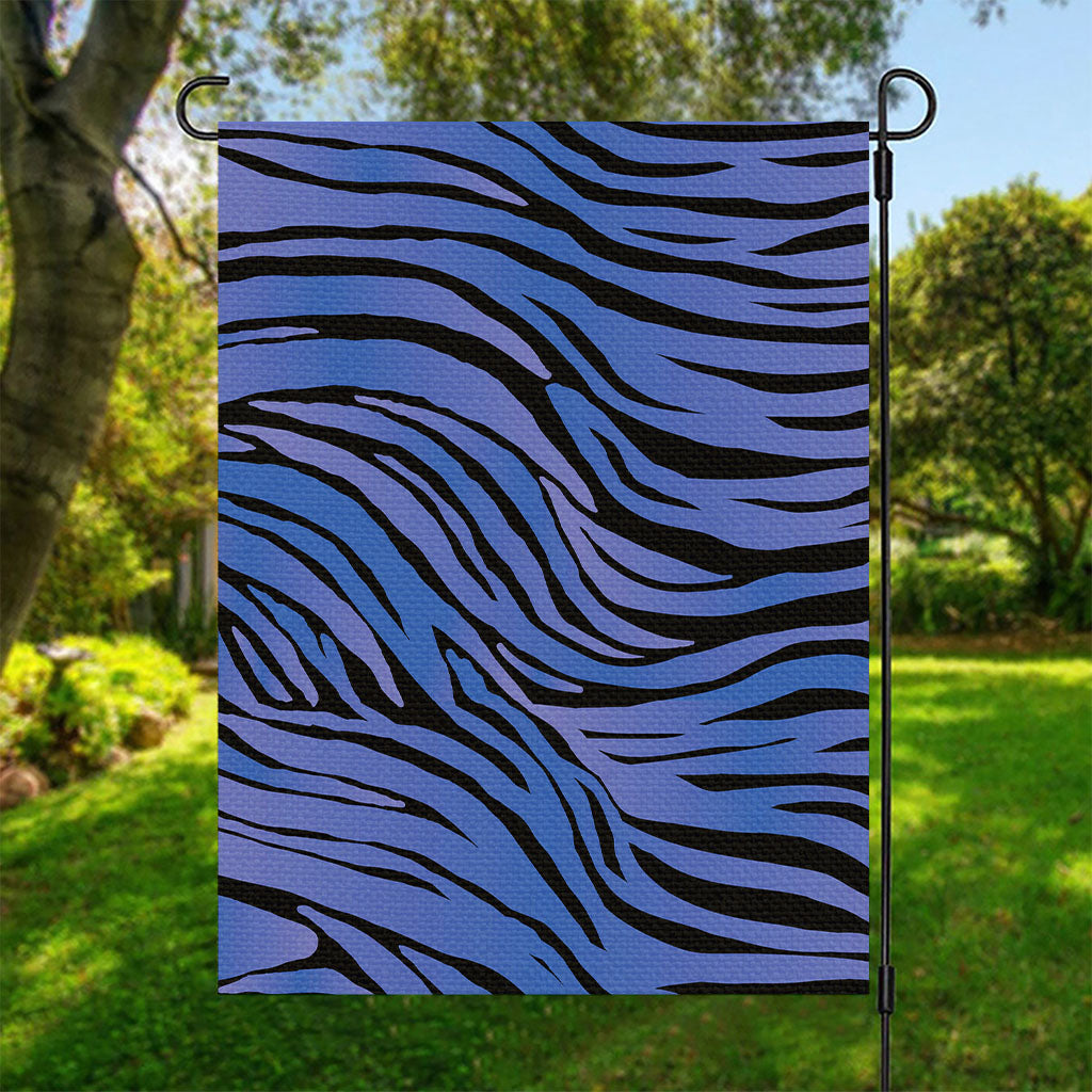 Black Blue Zebra Pattern Print Garden Flag