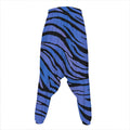 Black Blue Zebra Pattern Print Hammer Pants