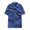 Black Blue Zebra Pattern Print Hawaiian Shirt