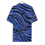 Black Blue Zebra Pattern Print Hawaiian Shirt
