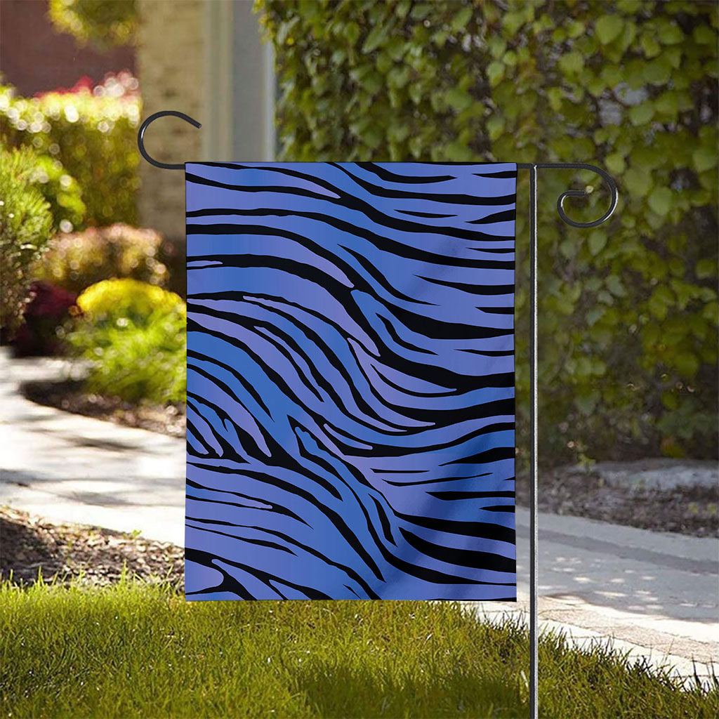 Black Blue Zebra Pattern Print House Flag