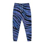 Black Blue Zebra Pattern Print Jogger Pants