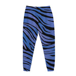 Black Blue Zebra Pattern Print Jogger Pants