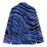 Black Blue Zebra Pattern Print Men's Blazer
