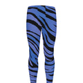Black Blue Zebra Pattern Print Men's Leggings