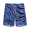 Black Blue Zebra Pattern Print Men's Athletic Shorts