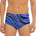 Black Blue Zebra Pattern Print Men's Triangle Swim Briefs