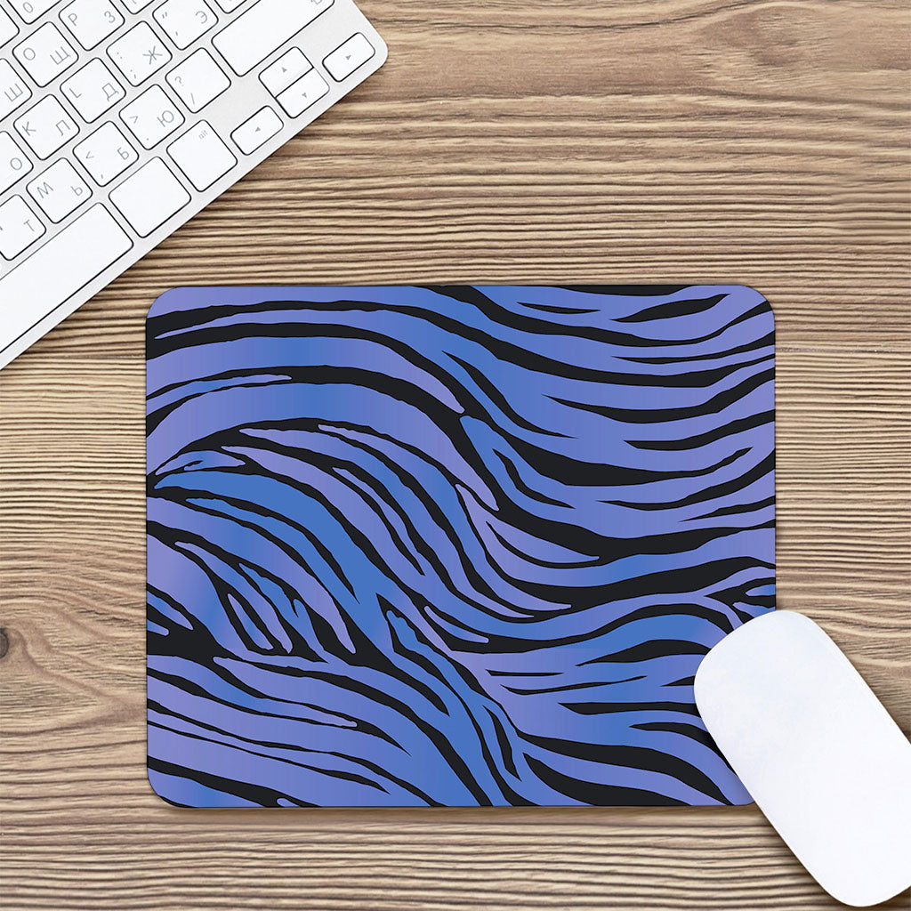 Black Blue Zebra Pattern Print Mouse Pad