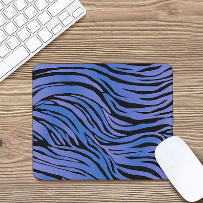 Black Blue Zebra Pattern Print Mouse Pad