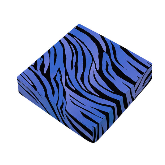 Black Blue Zebra Pattern Print Outdoor Seat Cushion Cover