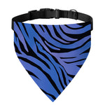 Black Blue Zebra Pattern Print Over The Collar Dog Bandana