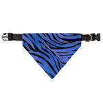 Black Blue Zebra Pattern Print Over The Collar Dog Bandana
