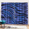 Black Blue Zebra Pattern Print Pencil Pleat Curtains