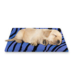 Black Blue Zebra Pattern Print Pet Cooling Mat Cover