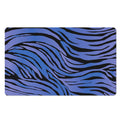 Black Blue Zebra Pattern Print Polyester Doormat