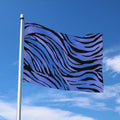 Black Blue Zebra Pattern Print Polyester Flag