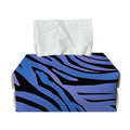 Black Blue Zebra Pattern Print Rectangle Tissue Box Cover
