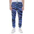 Black Blue Zebra Pattern Print Joggers