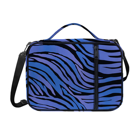 Black Blue Zebra Pattern Print Shoulder Strap Bible Bag