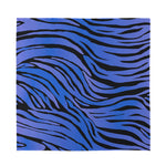 Black Blue Zebra Pattern Print Silk Bandana