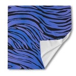 Black Blue Zebra Pattern Print Silk Bandana