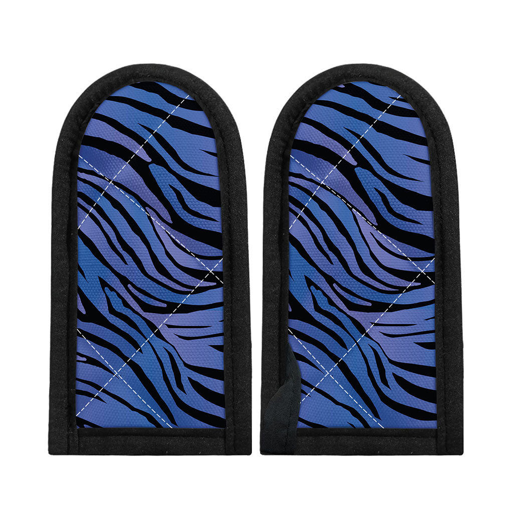 Black Blue Zebra Pattern Print Skillet Handle Cover