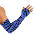 Black Blue Zebra Pattern Print Sun Protection Arm Sleeves