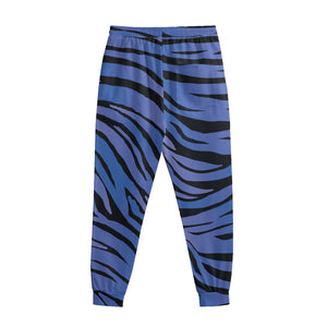 Black Blue Zebra Pattern Print Sweatpants