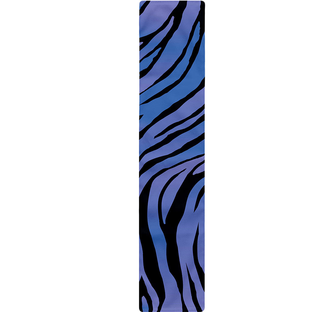 Black Blue Zebra Pattern Print Table Runner