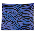 Black Blue Zebra Pattern Print Tapestry