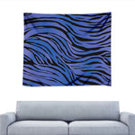 Black Blue Zebra Pattern Print Tapestry