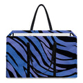 Black Blue Zebra Pattern Print Utility Tote Bag