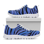 Black Blue Zebra Pattern Print White Running Shoes