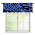 Black Blue Zebra Pattern Print Window Valance