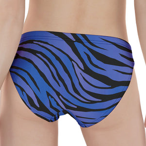 Black Blue Zebra Pattern Print Women's Panties