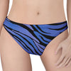 Black Blue Zebra Pattern Print Women's Thong