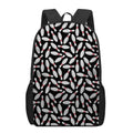 Black Bowling Pins Pattern Print 17 Inch Backpack