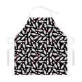 Black Bowling Pins Pattern Print Adjustable Apron