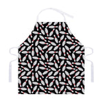 Black Bowling Pins Pattern Print Adjustable Apron