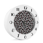 Black Bowling Pins Pattern Print Alarm Clock