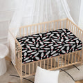 Black Bowling Pins Pattern Print Baby Crib Sheet