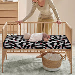 Black Bowling Pins Pattern Print Baby Crib Sheet