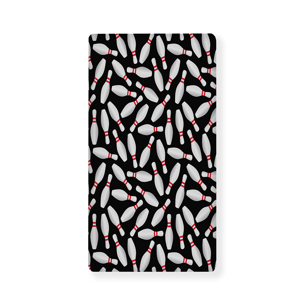 Black Bowling Pins Pattern Print Baby Crib Sheet