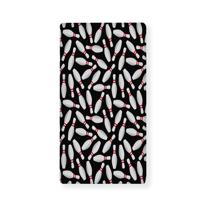 Black Bowling Pins Pattern Print Baby Crib Sheet